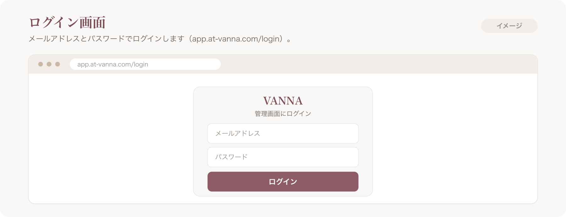 login.png＝VANNAログイン画面